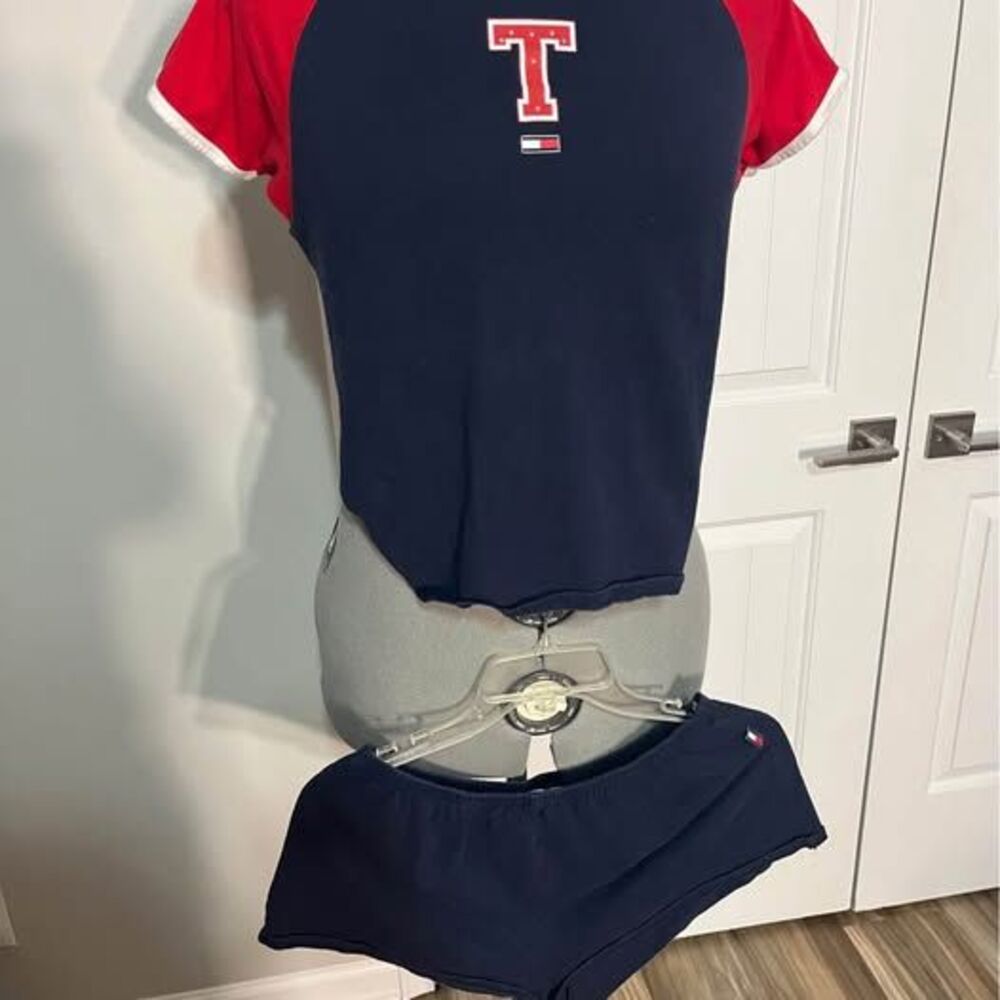 Vintage Tommy Hilfiger Sleep Set - Large, Navy Blue with Bling C7153